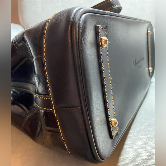 Dooney and Bourke Double Tassel Croc Shoulder Bag approximately 14” x 11” x 5” - Picture 11 of 17